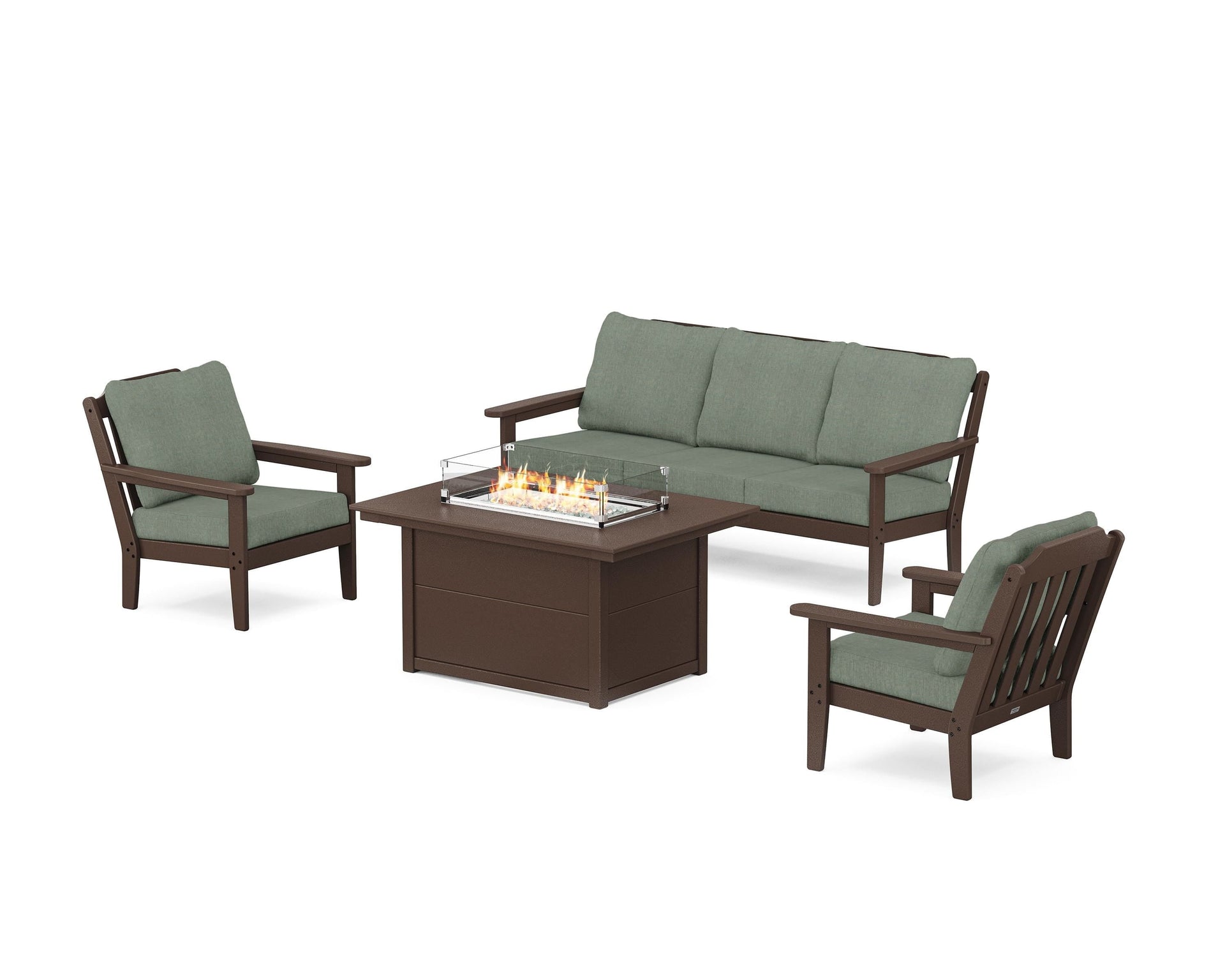 Cottage Deep Seating Fire Pit Table Set