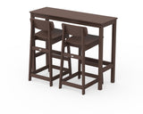 Modern Studio Urban Lowback Bar Chair 3-Piece Balcony Set
