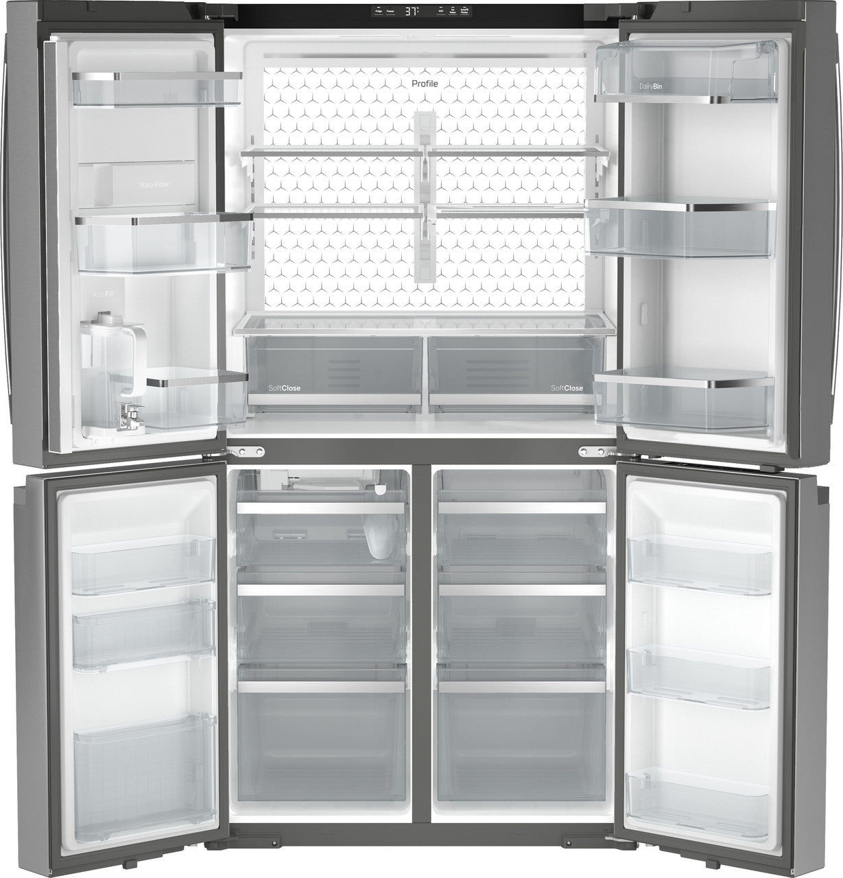 GE Profile™ ENERGY STAR® 28.3 Cu. Ft. Quad-Door Refrigerator with Dual-Dispense AutoFill Pitcher