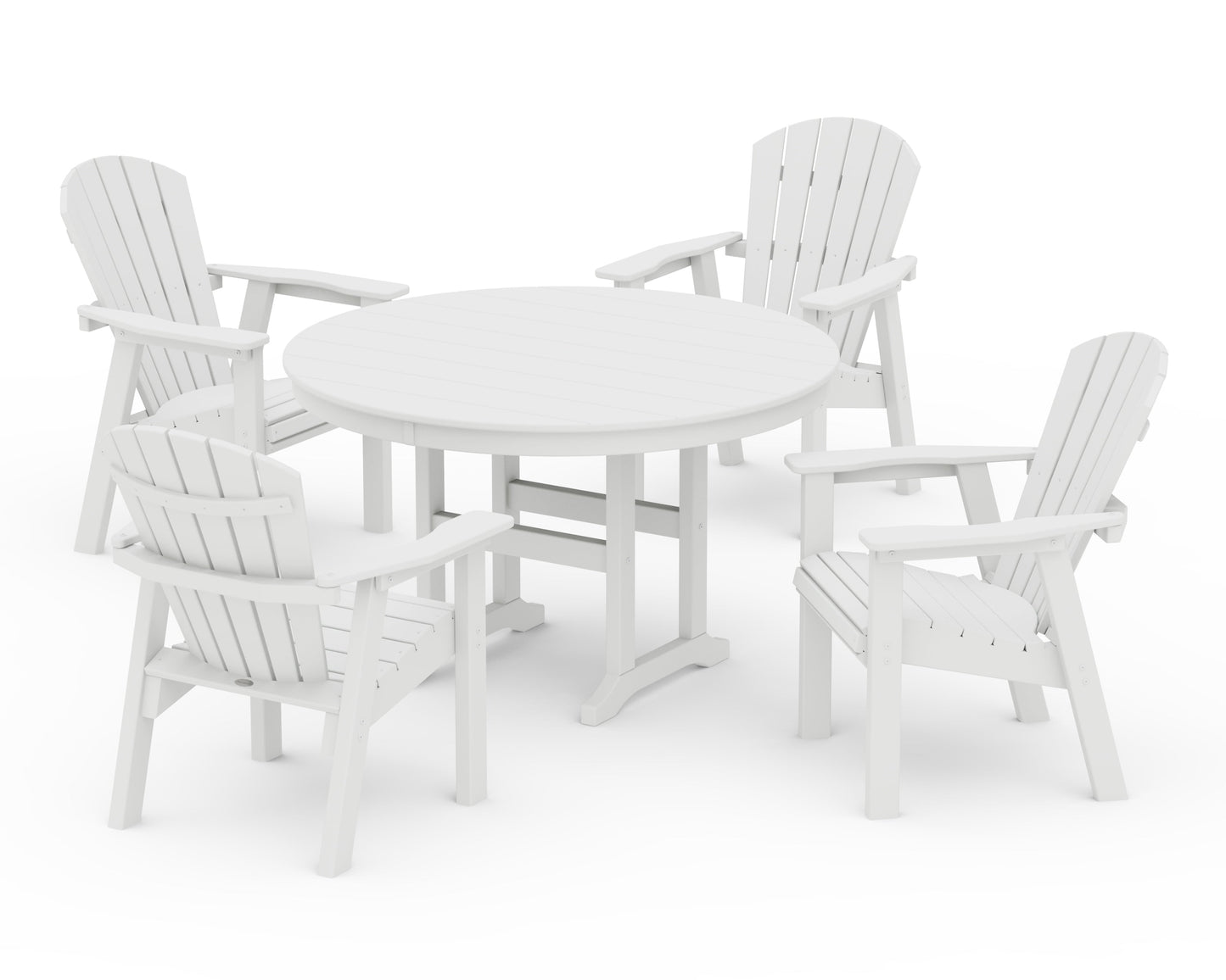 Seashell 5-Piece Round Farmhouse Dining Set