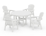 Seashell 5-Piece Round Farmhouse Dining Set