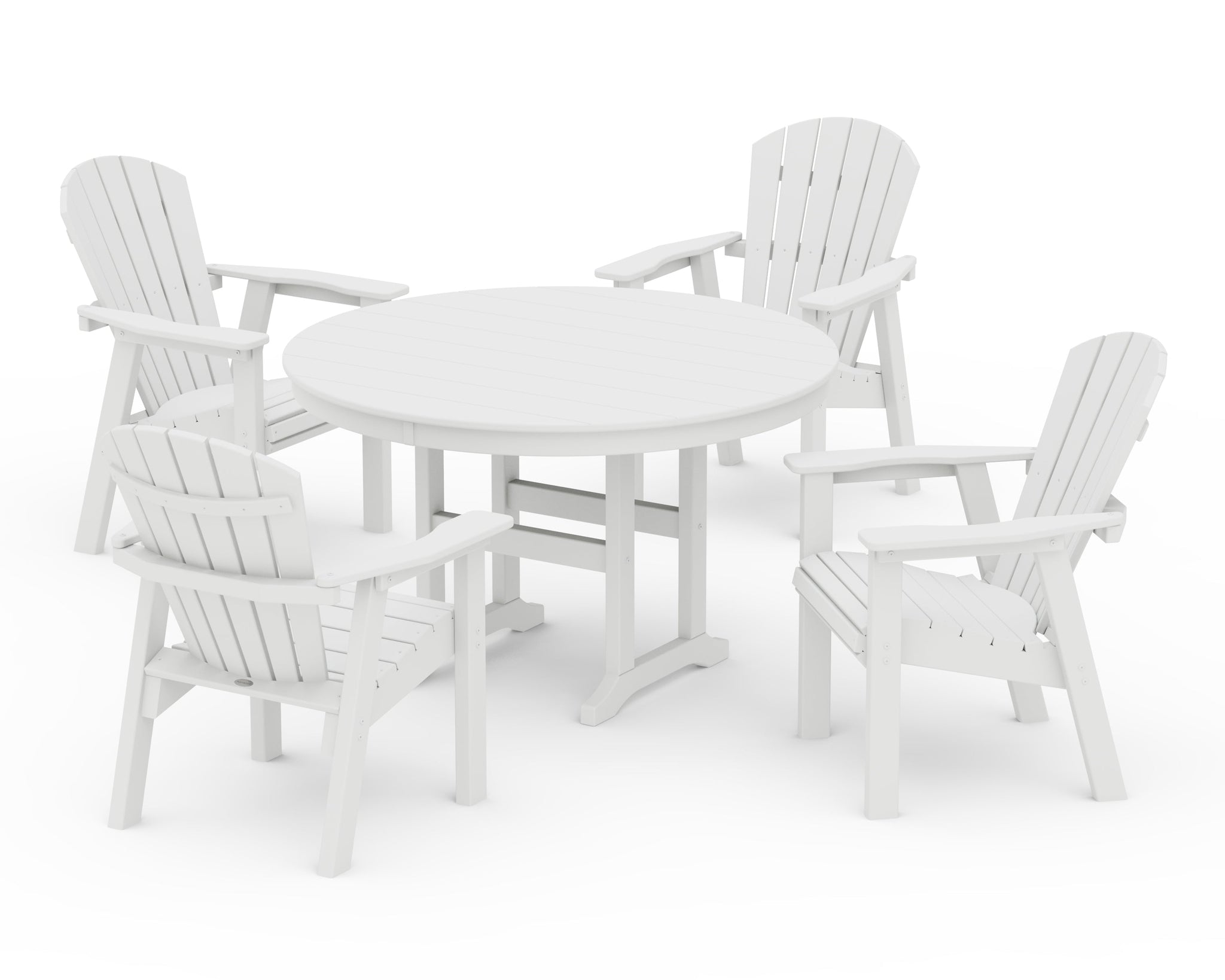 Seashell 5-Piece Round Farmhouse Dining Set