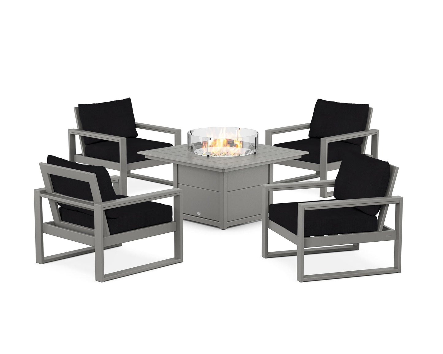 EDGE Sectional 5-Piece Deep Seating Set with Fire Pit Table