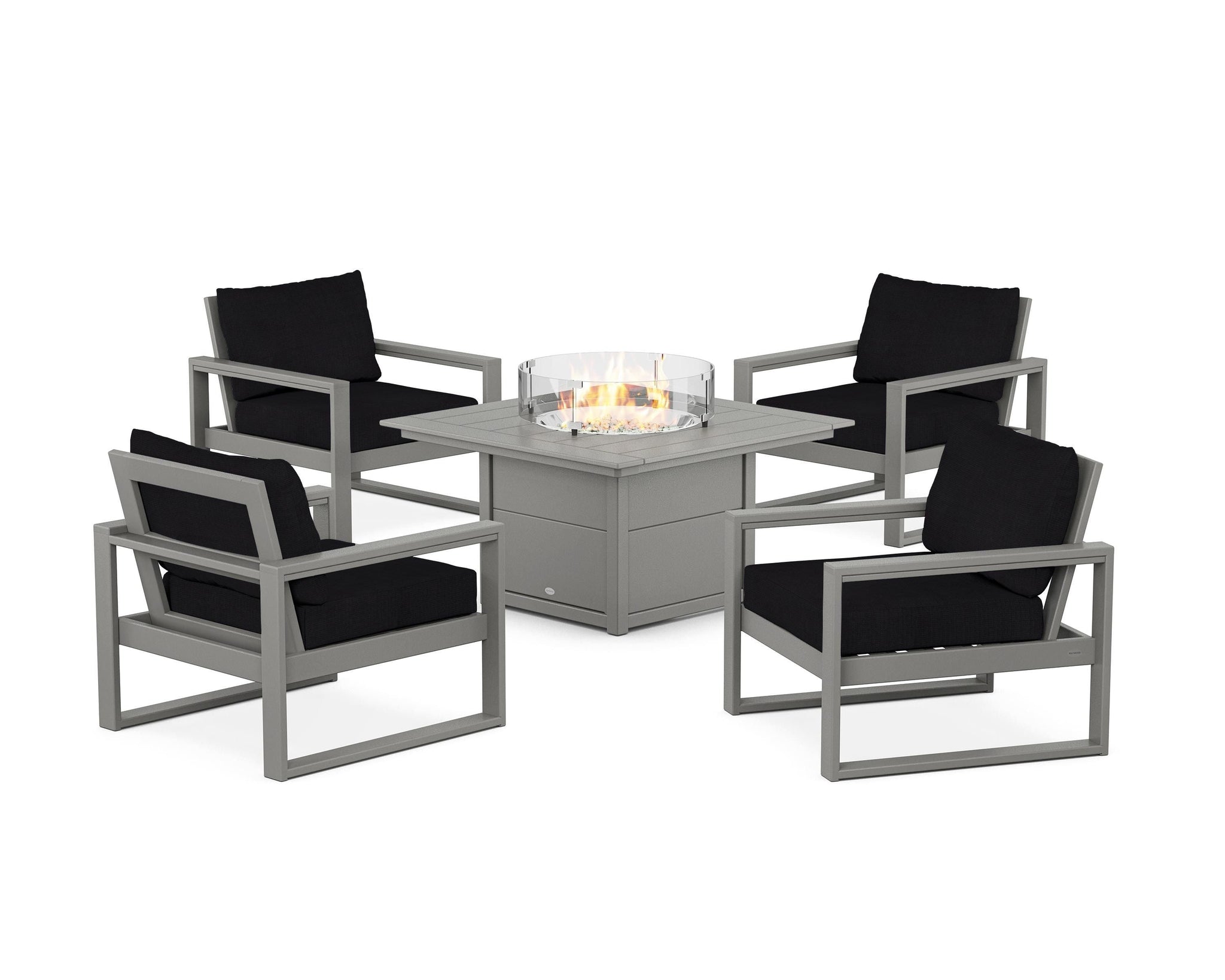 EDGE Sectional 5-Piece Deep Seating Set with Fire Pit Table