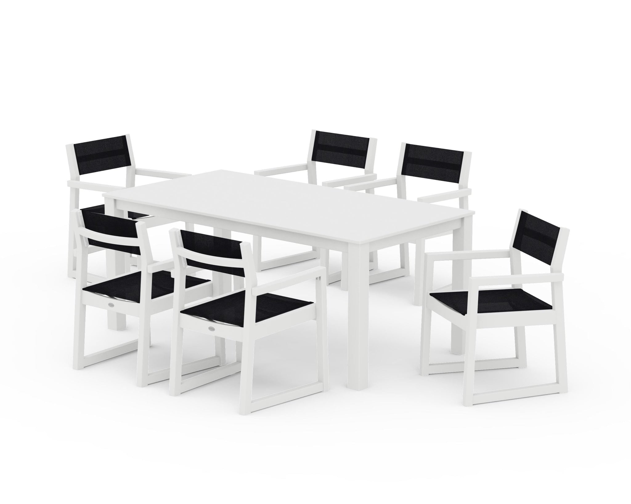 EDGE Sling Arm Chair 7-Piece Parsons Dining Set