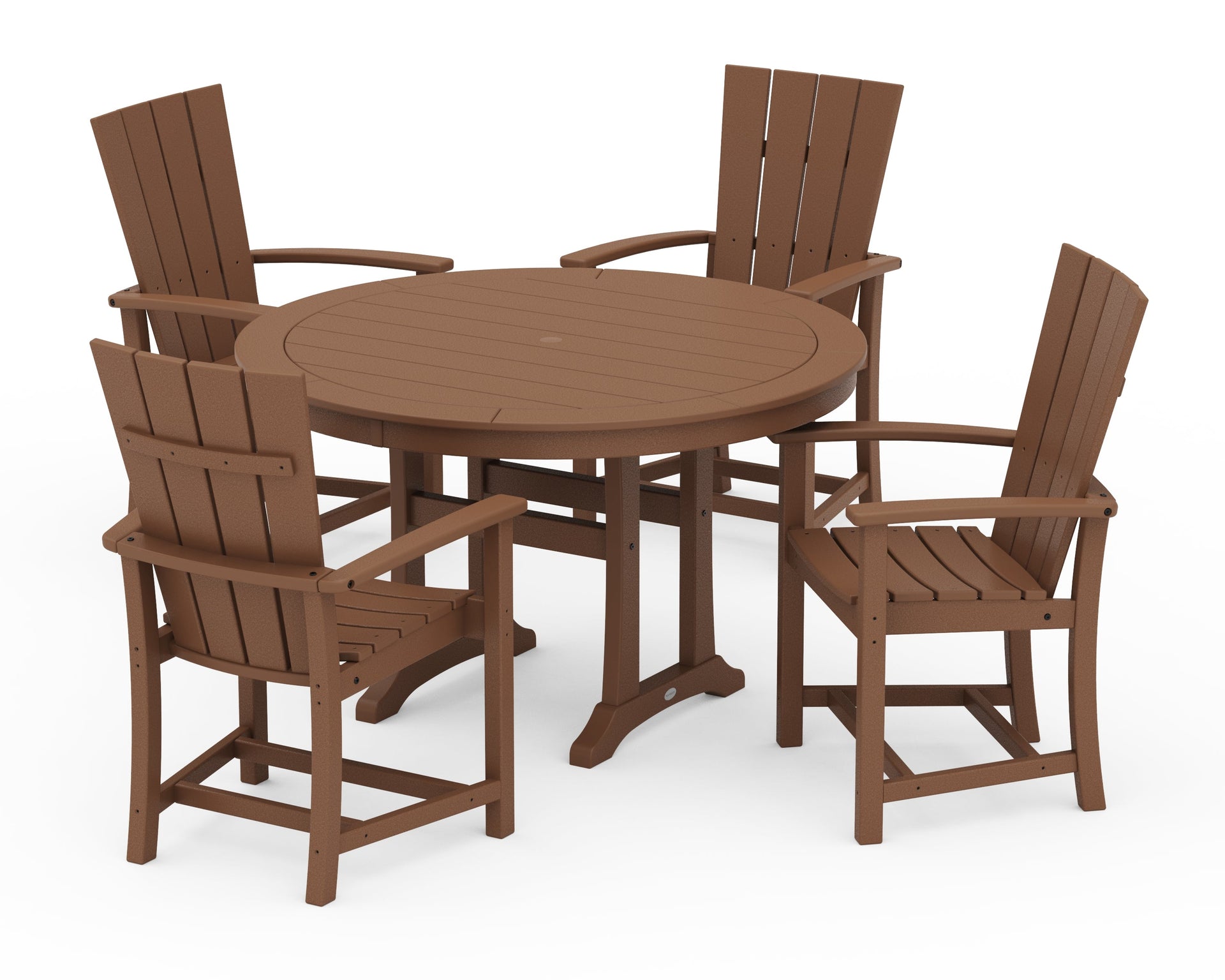 Quattro 5-Piece Round Dining Set with Trestle Legs