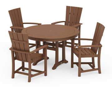 Quattro 5-Piece Round Dining Set with Trestle Legs