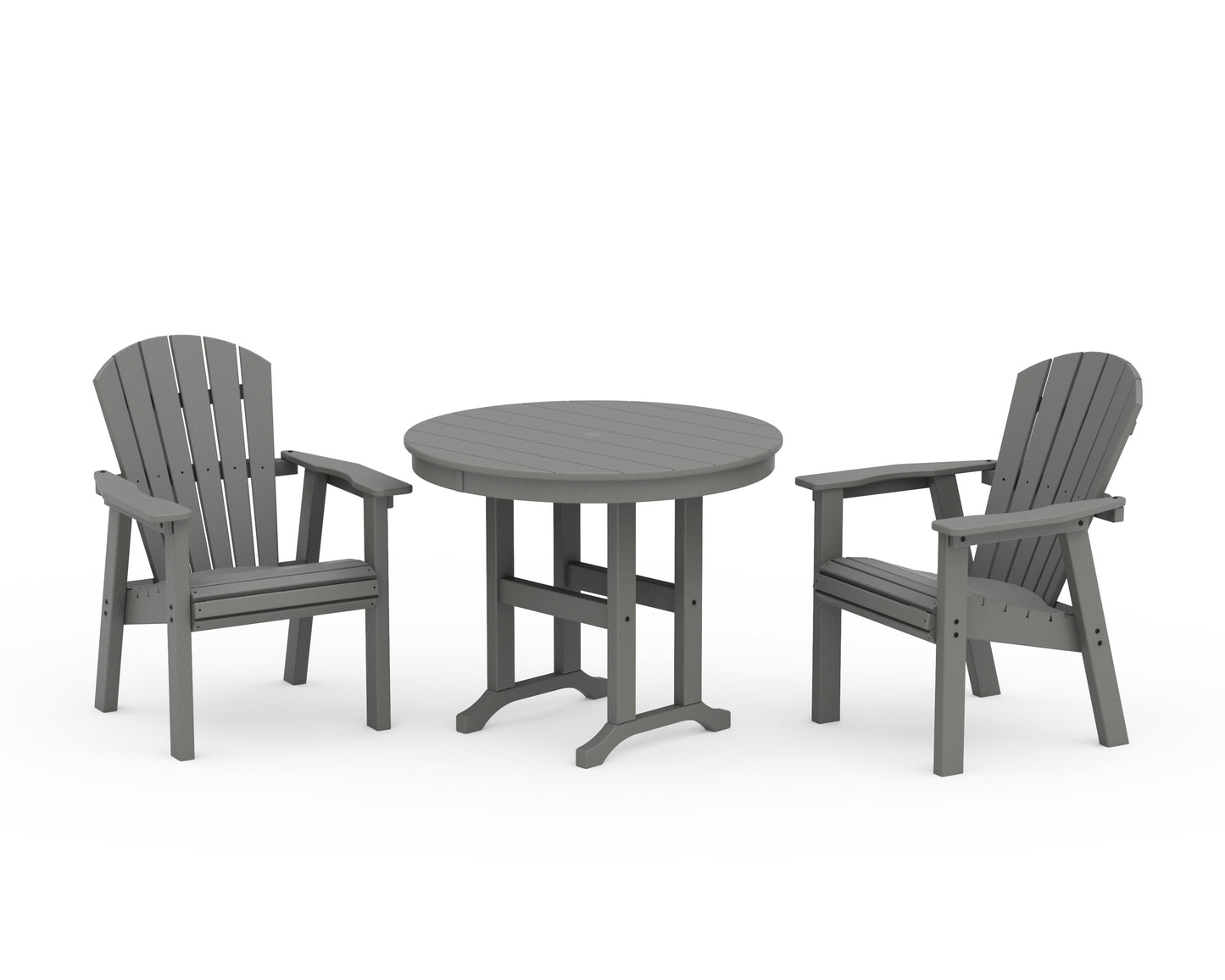 Seashell 3-Piece Round Farmhouse Dining Set