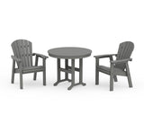 Seashell 3-Piece Round Farmhouse Dining Set