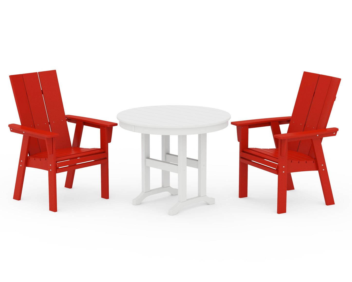 Modern Adirondack 3-Piece Round Dining Set