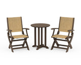Coastal Folding 3-Piece Round Bistro Dining Set