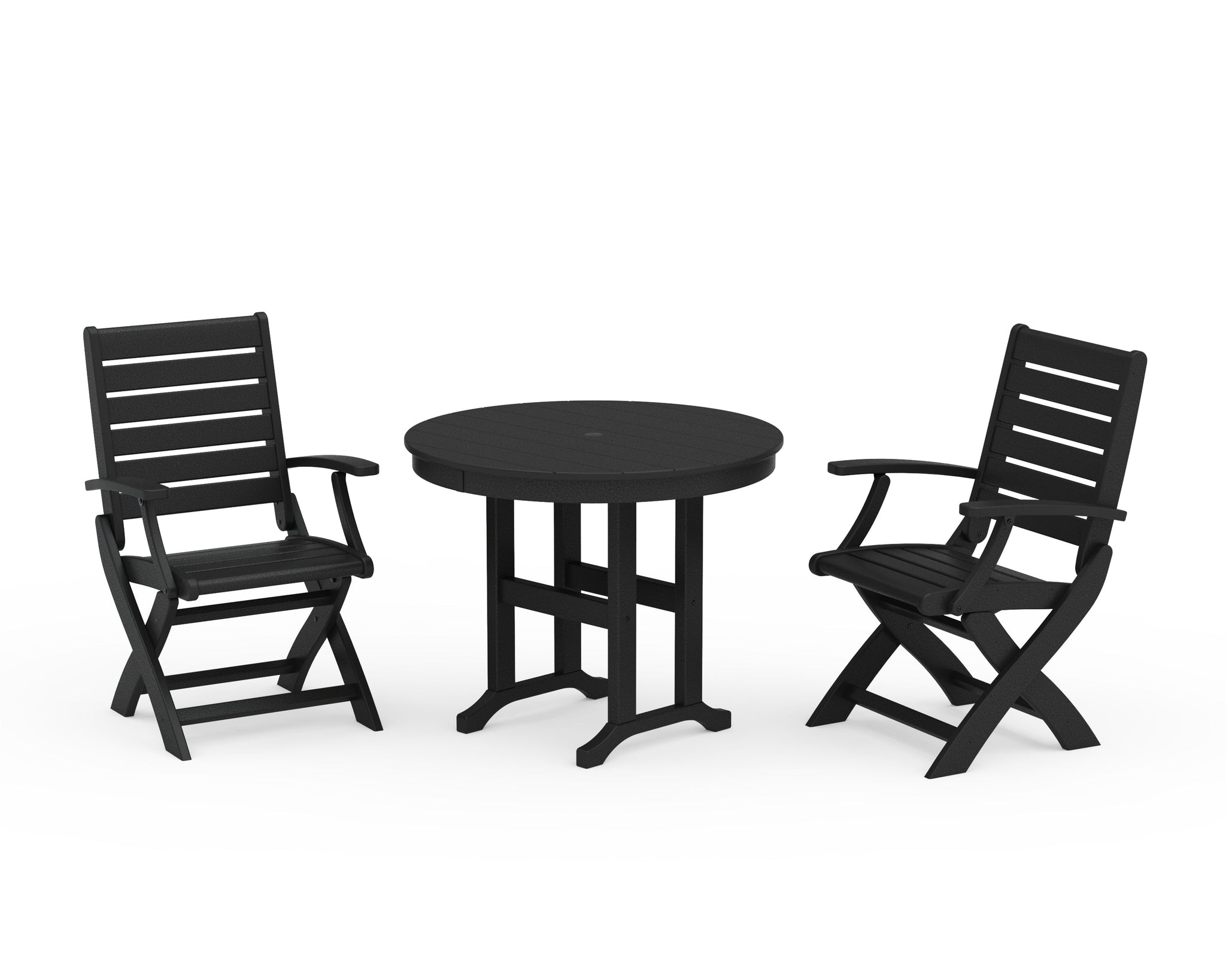 Signature Folding Chair 3-Piece Round Farmhouse Dining Set