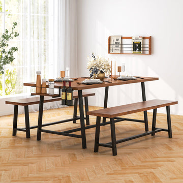Costway 3-Piece Dining Table Set for 5-7 w/ 2-Bottle Wine Rack & Condiment Holder 47328561 New