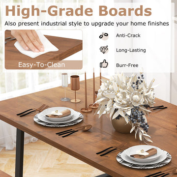 Costway 3-Piece Dining Table Set for 5-7 w/ 2-Bottle Wine Rack & Condiment Holder 47328561 New