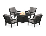 Vineyard 5-Piece Conversation Set with Fire Pit Table