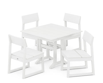 EDGE 5-Piece Farmhouse Trestle Side Chair Dining Set
