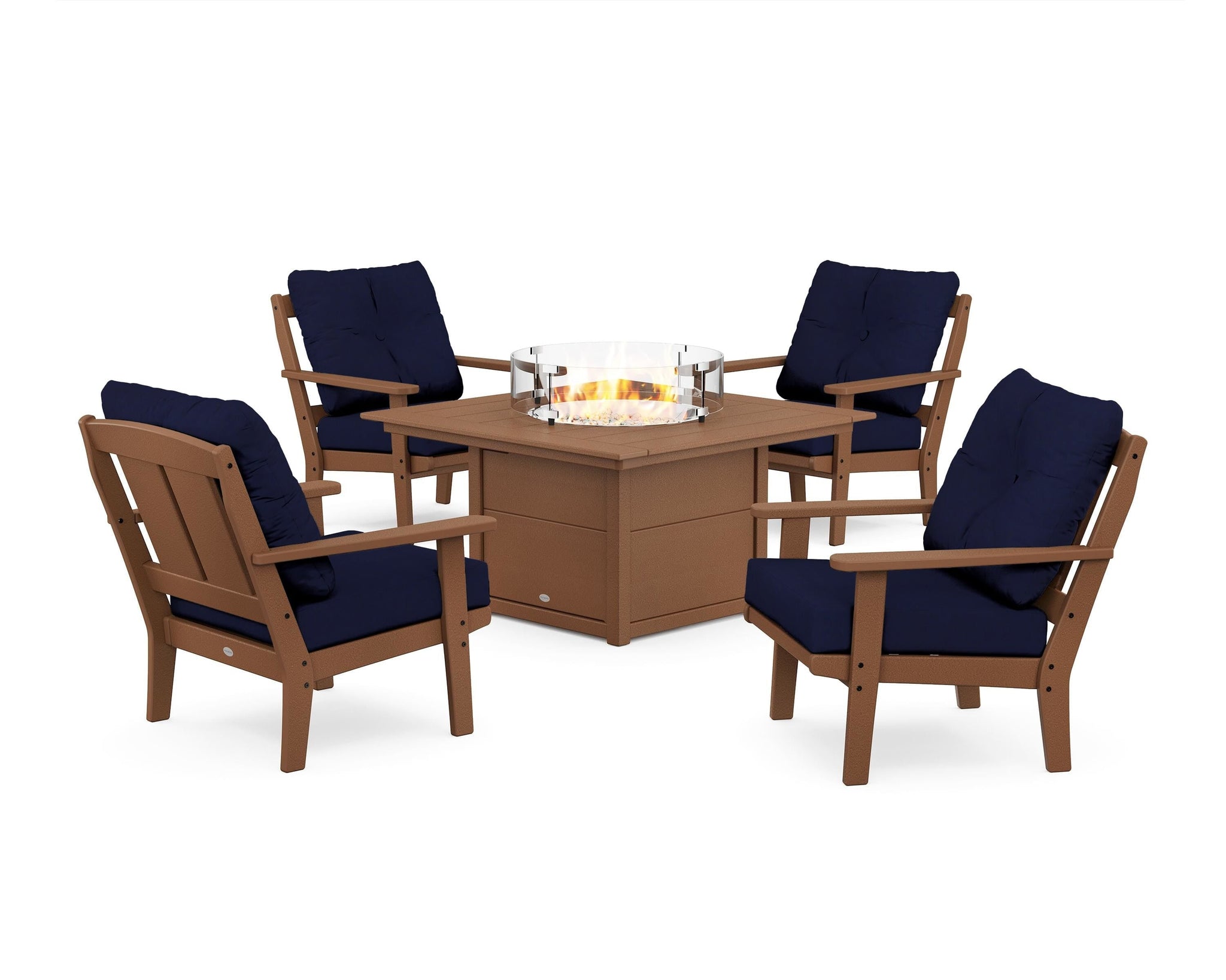 Mission 5-Piece Deep Seating Set with Fire Pit Table