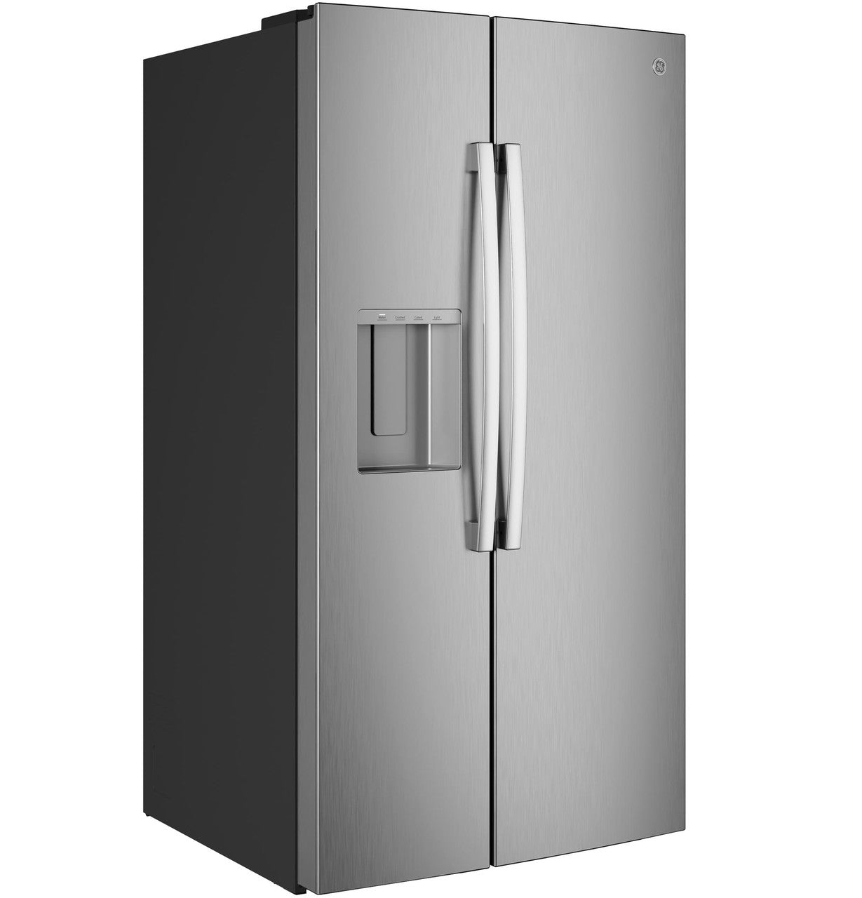 GE® 27.7 Cu. Ft. Side-By-Side Refrigerator with LED Light Walls, Extra Tall Dispenser, and Antimicrobial Refrigerator Drawer Liners