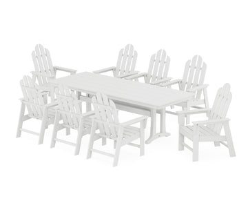 Long Island 9-Piece Farmhouse Dining Set with Trestle Legs
