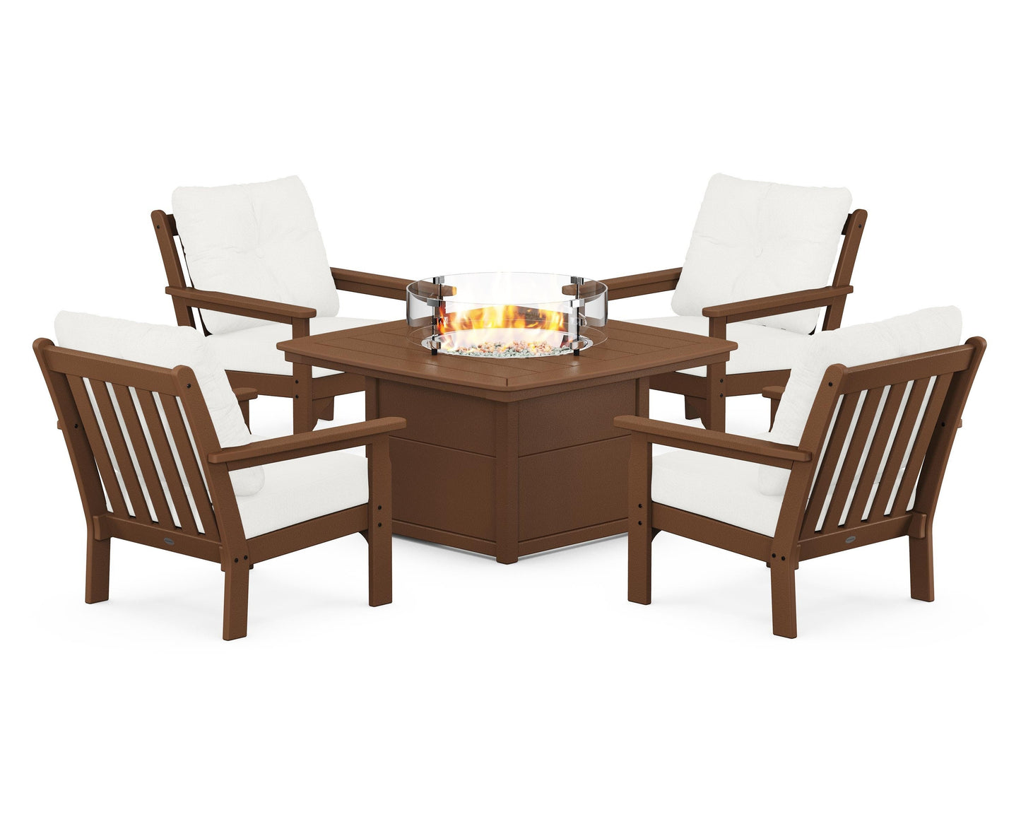 Vineyard 5-Piece Conversation Set with Fire Pit Table