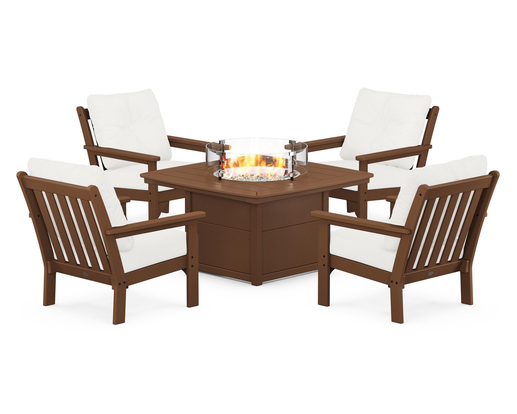 Vineyard 5-Piece Conversation Set with Fire Pit Table