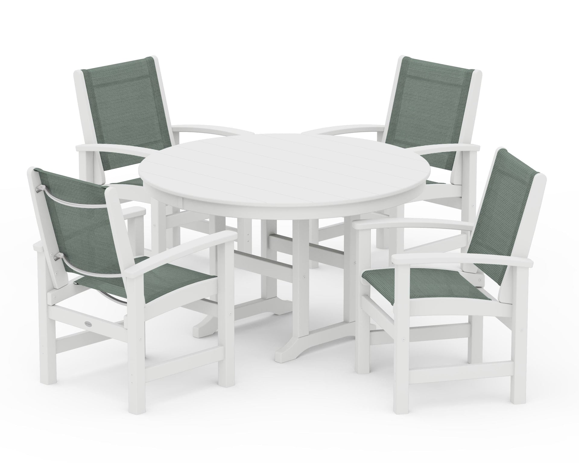 Coastal 5-Piece Round Farmhouse Dining Set