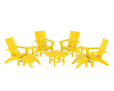 Modern Curveback Adirondack Chair 9-Piece Conversation Set