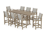 Coastal 9-Piece Bar Set with Trestle Legs