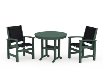 Coastal 3-Piece Round Dining Set