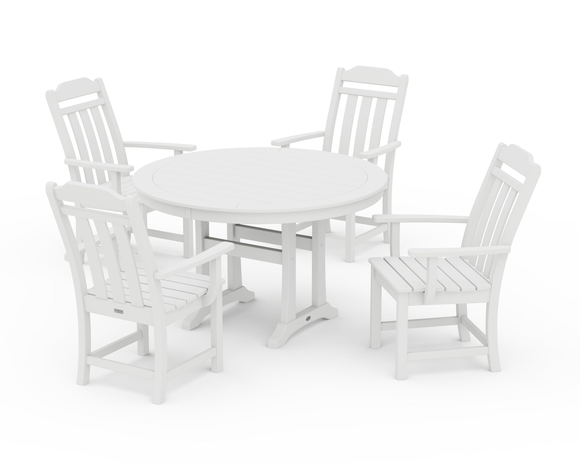 Cottage 5-Piece Round Dining Set with Trestle Legs