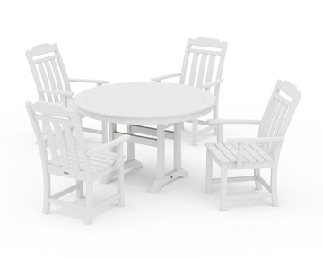Cottage 5-Piece Round Dining Set with Trestle Legs