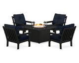 Vineyard 5-Piece Conversation Set with Fire Pit Table