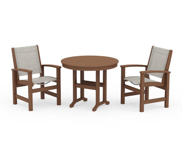 Coastal 3-Piece Round Dining Set