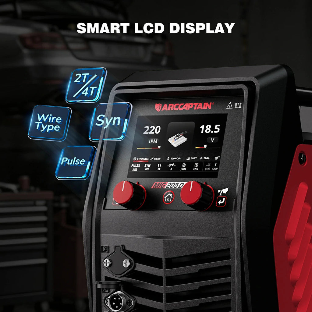Arccaptain MIG205DP Pro MIG Welder Multi-Process Double Pulse For Alumnium 120V/240V New