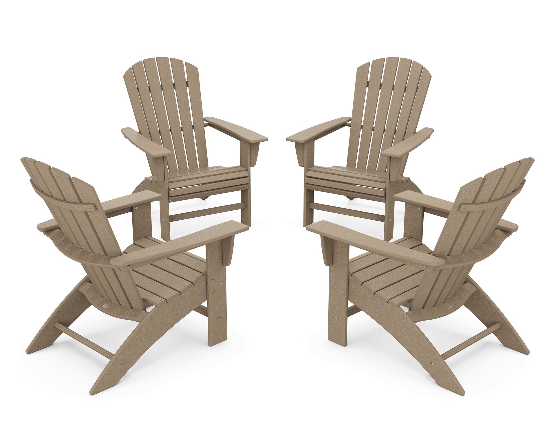 4-Piece Nautical Curveback Adirondack Chair Conversation Set