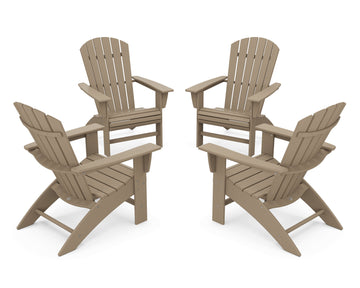 4-Piece Nautical Curveback Adirondack Chair Conversation Set
