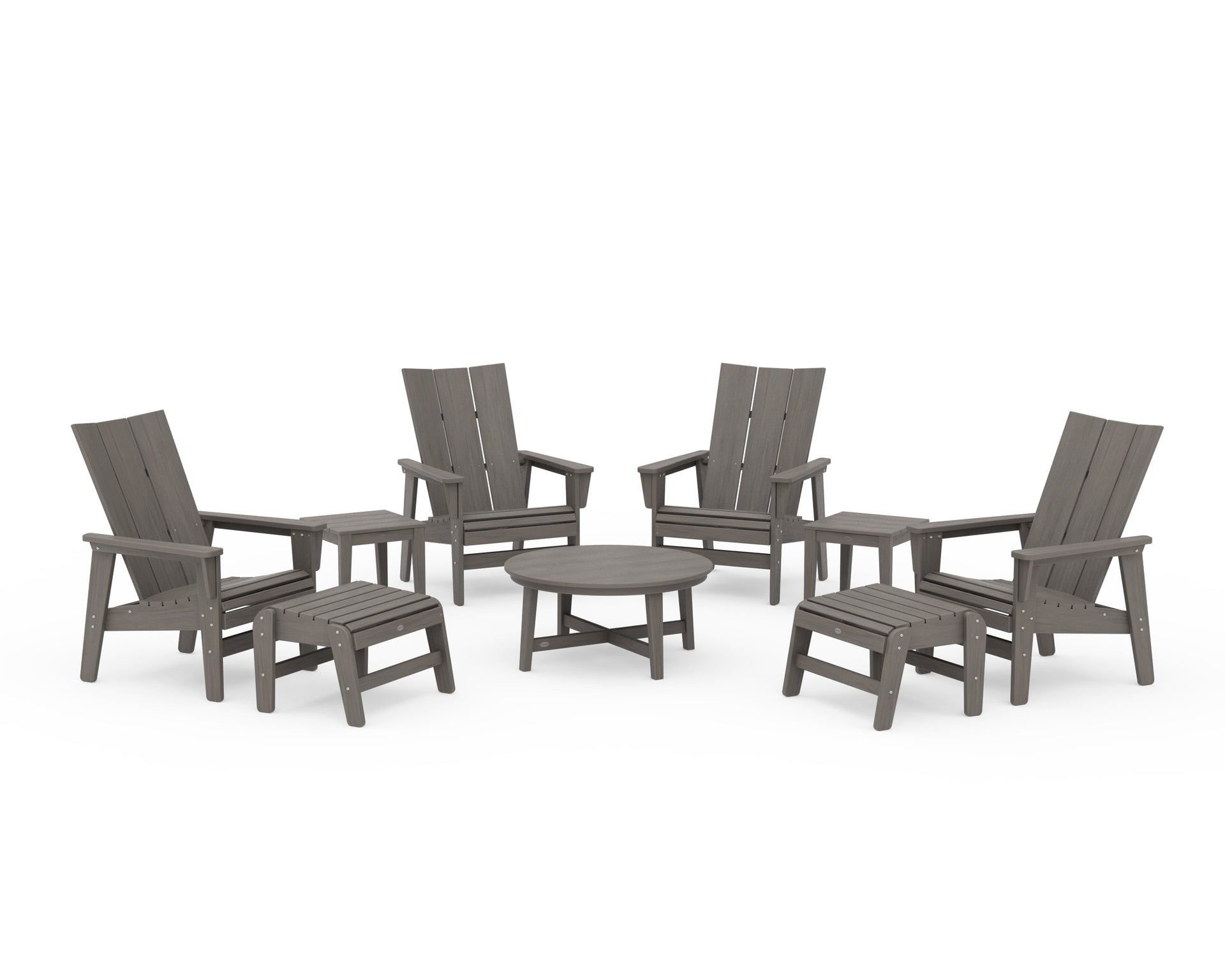 Modern Grand Upright Adirondack 9-Piece Conversation Set