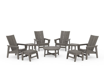 Modern Grand Upright Adirondack 9-Piece Conversation Set