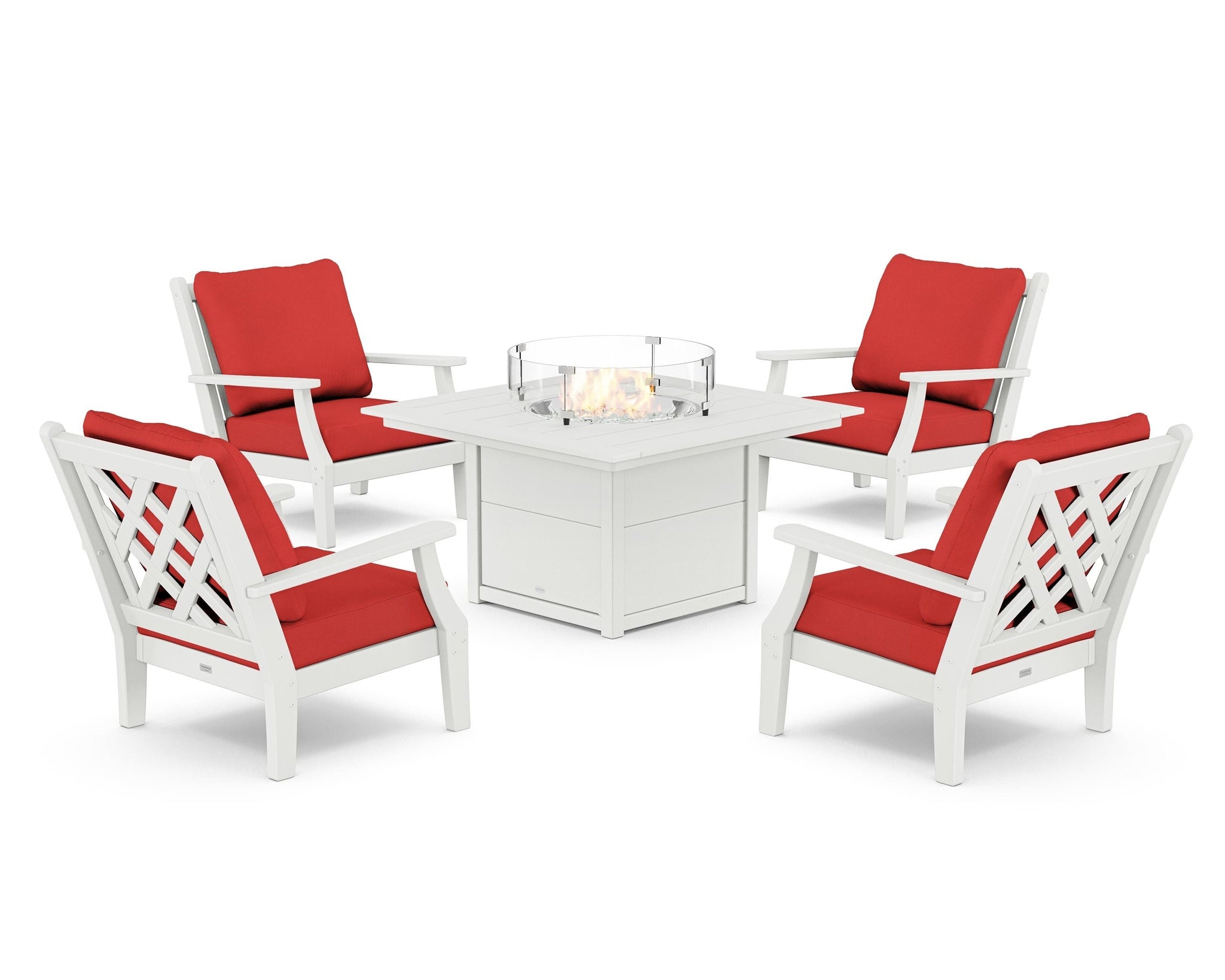 Wovendale 5-Piece Deep Seating Set with Fire Pit Table