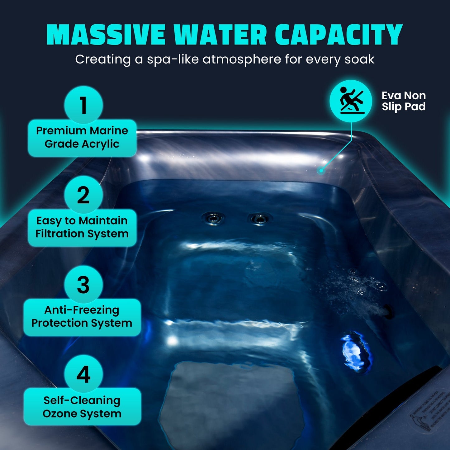 Anzzi Cold Plunge and Hot Tub All-in-One with Built-in Chiller Lights Wi-Fi New