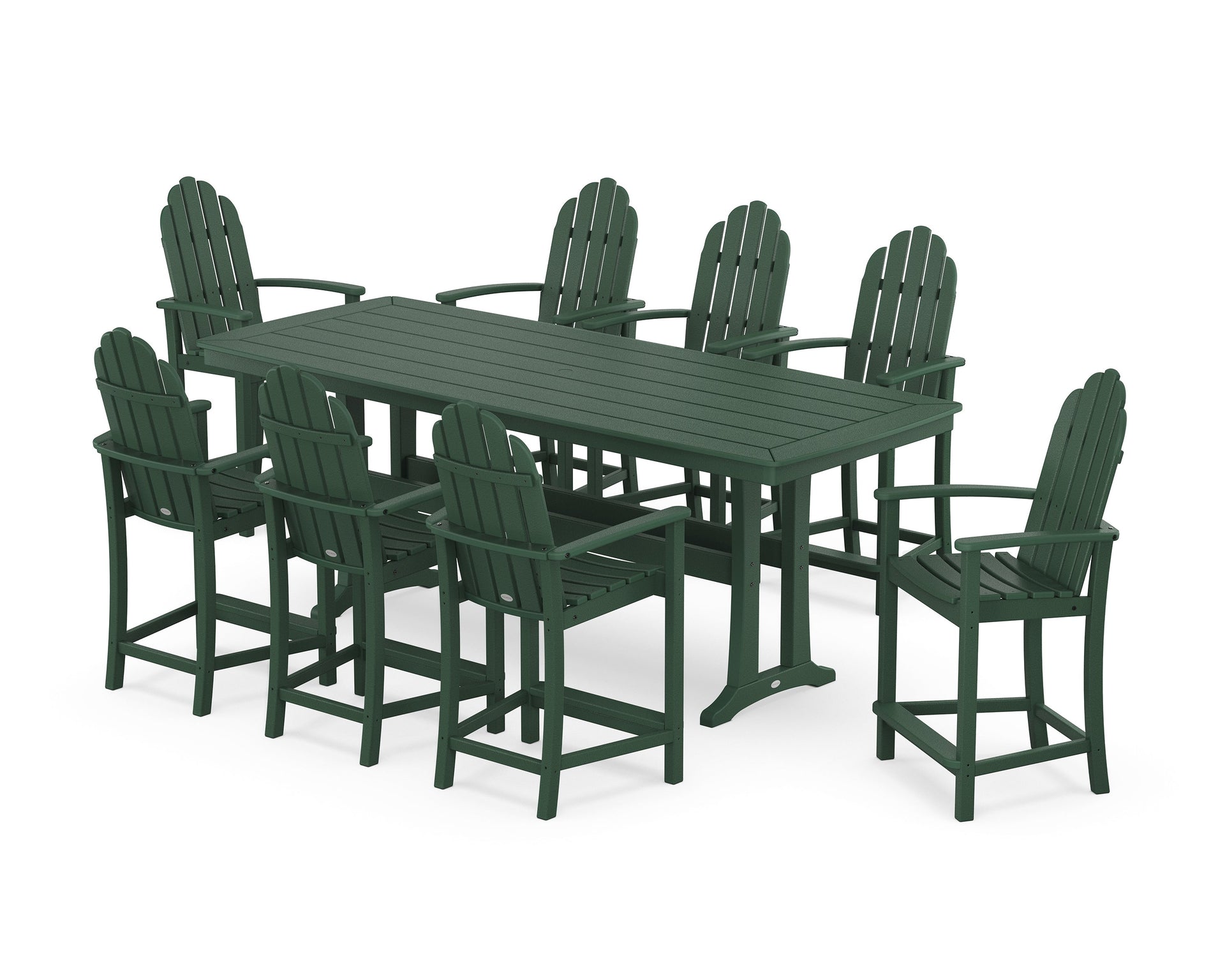 Classic Adirondack 9-Piece Counter Set with Trestle Legs