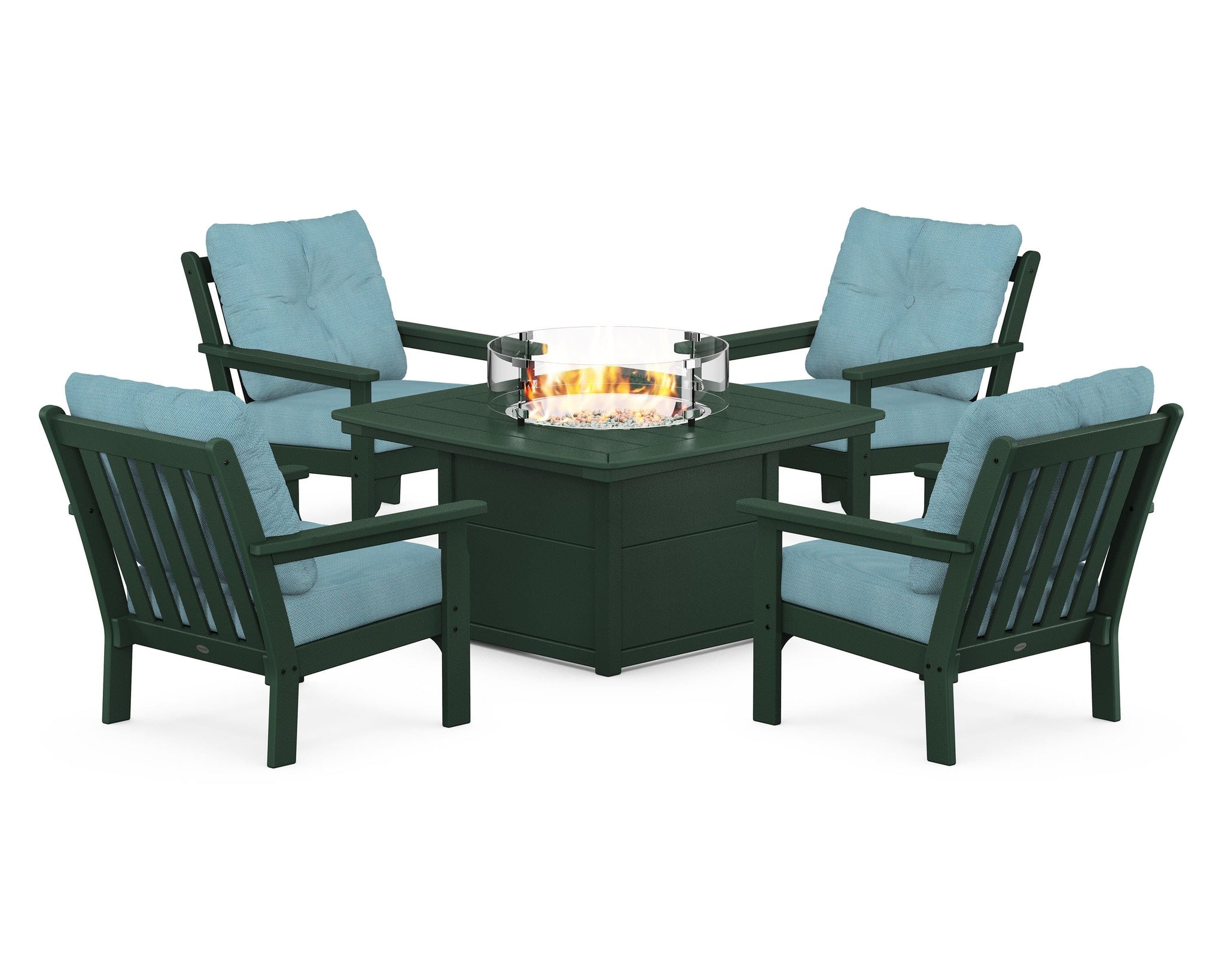 Vineyard 5-Piece Conversation Set with Fire Pit Table