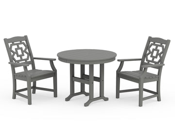 Chinoiserie 3-Piece Farmhouse Dining Set