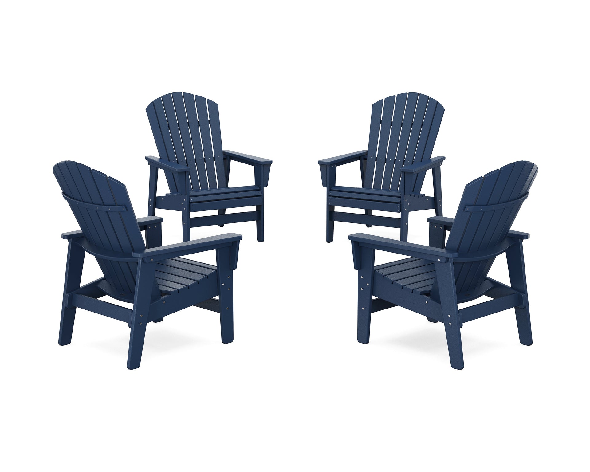 4-Piece Nautical Grand Upright Adirondack Chair Conversation Set