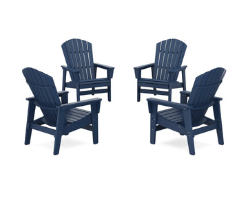 4-Piece Nautical Grand Upright Adirondack Chair Conversation Set