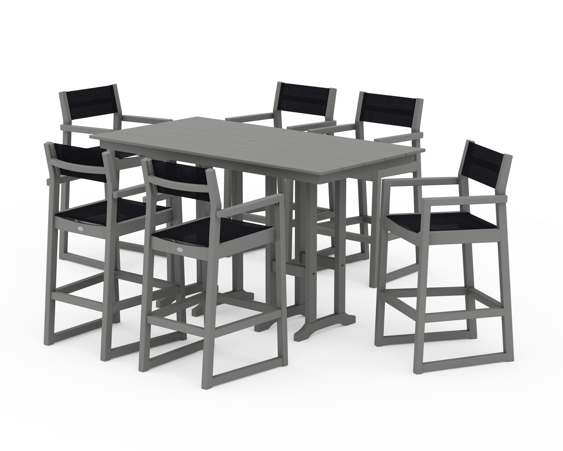 EDGE Sling Arm Chair 7-Piece Farmhouse Bar Set