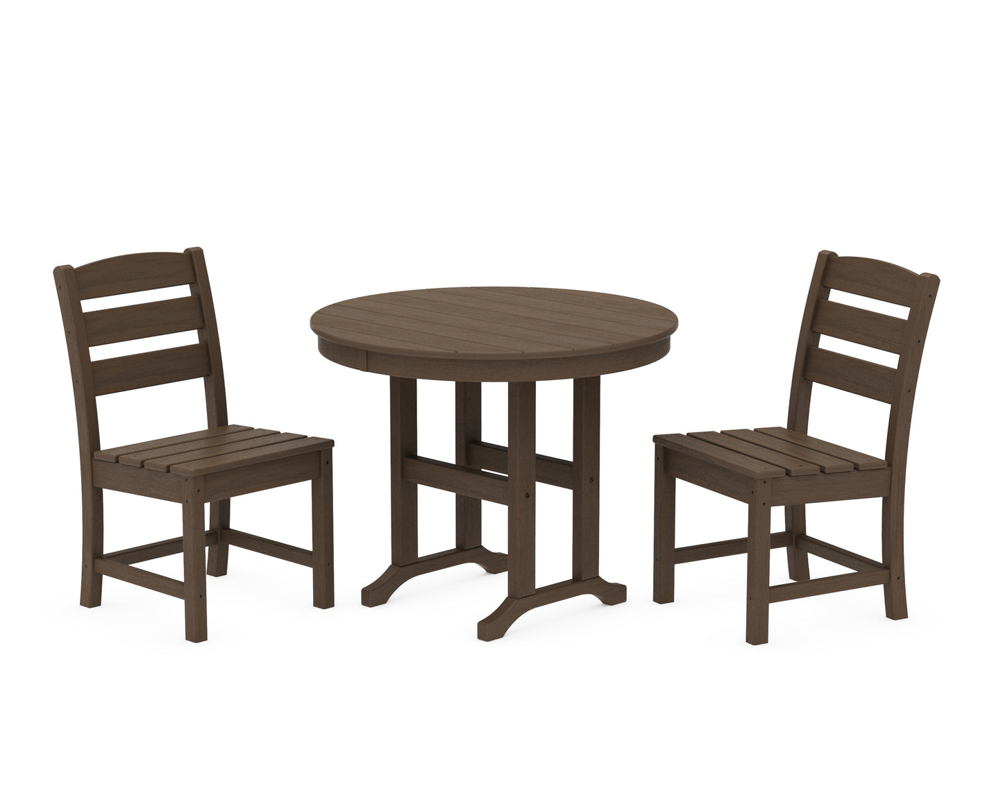 Lakeside Side Chair 3-Piece Round Dining Set