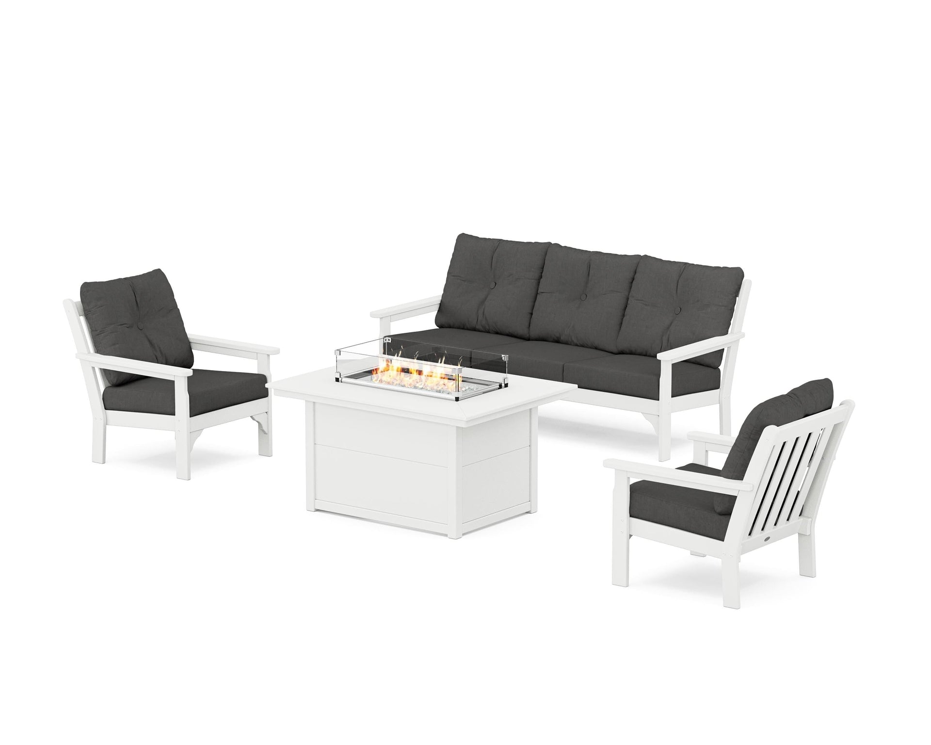 Vineyard Deep Seating Fire Pit Table Set