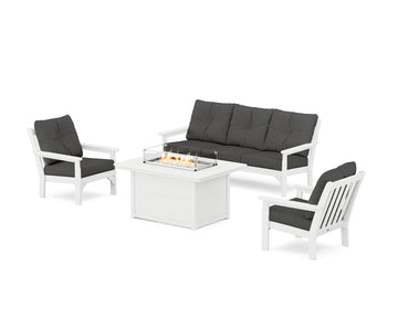 Vineyard Deep Seating Fire Pit Table Set