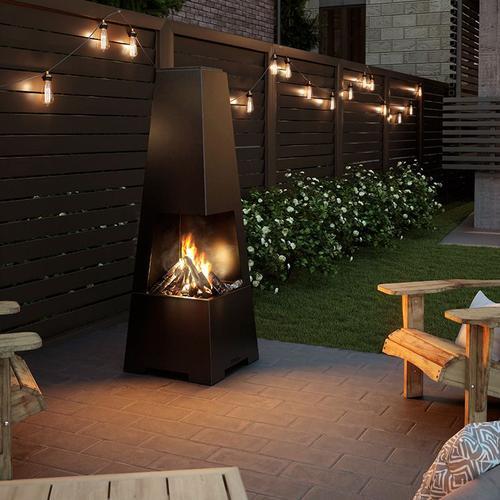 Drolet Bora Outdoor Wood Burning Fireplace 24" Logs Stainless Steel DE00401 New